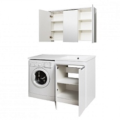 Runo Мебель для ванной Лира 120 L белая – фотография-4